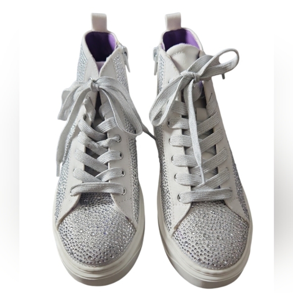 Steve Madden Other - Sneakers Steve Madden JCarlyy High Top Bling Sneakers Girls Size 3 Kid